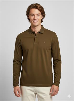 Jack & Jones JPRCCRODNEY LS Polo Yaka Haki Erkek Sweat Shirt 12259645
