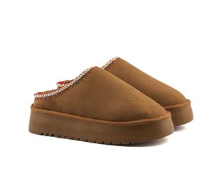 Roy Jones Kadın İçi Kürklü Taba Yüksek Taban Günlük Terlik 9000-103