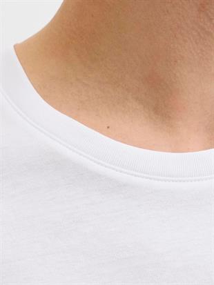 Jack & Jones JJEJEFF Logolu Erkek Beyaz Tişört 12288536