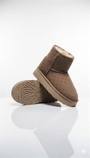 Pierre Cardin Baskılı Kadın Uzun İçi Peluş Süet Vizon Yüksek Taban Günlük Bot 55393