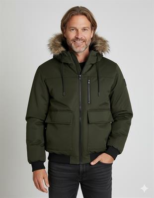 Jack & Jones JJCHARLIE DETACHABLE FAUX FUR BOMBER Erkek Mont Rosin 12279474