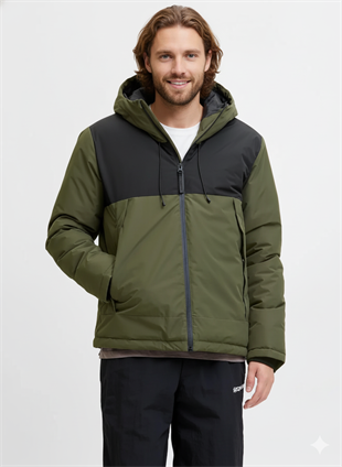 Jack & Jones JCOUNION LIGHT PADDED BLOCKING JACKET SN Erkek Mont Haki 12285586