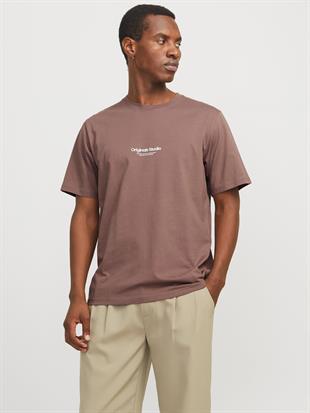 Jack & Jones JORVESTERBRO Logo Baskılı Taupe Erkek Tişört 12240121