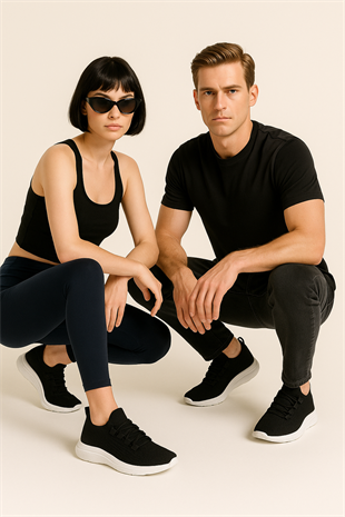 FeelUp FL-01-02 Siyah-Beyaz Unisex Sneaker Spor Ayakkabı