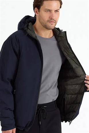 Slazenger BRELIS Erkek Çift Taraflı Lacivert Haki Mont & Kaban