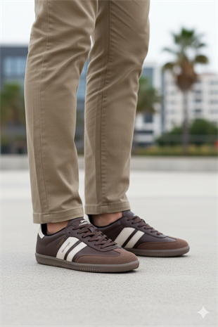 Slazenger INDIA Unisex Kahverengi Bej Sneaker Günlük Spor Ayakkabı