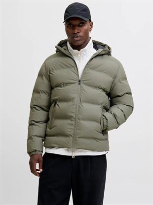 Jack & Jones JJELEMENTS PU PUFFER SN Şişme Erkek Mont Yeşil 12279239