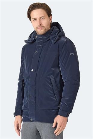 Slazenger GRIM Erkek Çıkarılabilir Kapüşonlu Lacivert Mont & Kaban