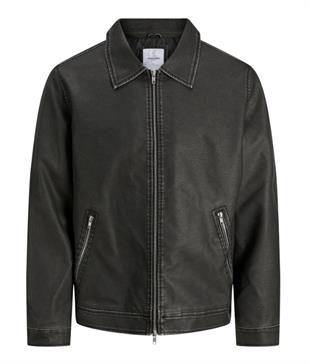 Jack & Jones JJECASABLANCA Erkek PU Deri Mont Siyah 12278839