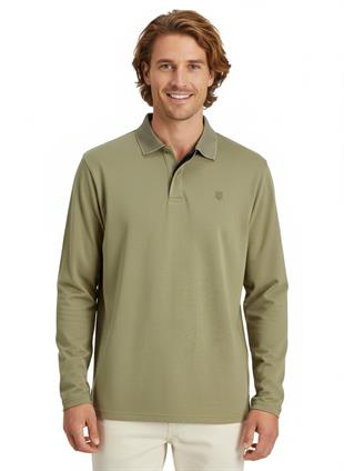 Jack & Jones JPRCCRODNEY LS Polo Yaka Yeşil Erkek Sweat Shirt 12259645