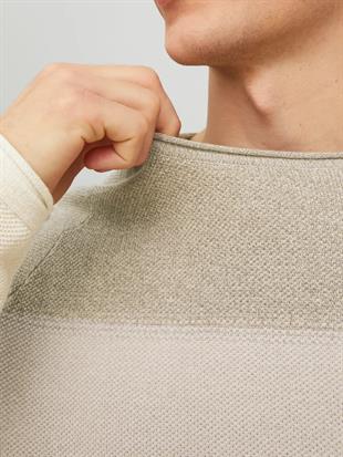 Jack & Jones JJEHILL KNIT Bej Erkek Sweat Kazak 12157321