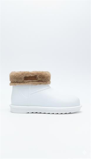 Pierre Cardin Kadın Kürklü Beyaz Günlük Yağmur Bot 55314