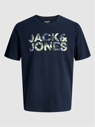 Jack & Jones JJEJEFF Logolu Erkek Lacivert Tişört 12288536