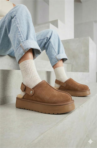 Roy Jones Hobart Kadın İçi Kürklü Vizon Yüksek Taban Günlük Terlik 9000-104