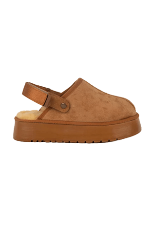 Roy Jones Hobart Kadın İçi Kürklü Taba Yüksek Taban Günlük Terlik 9000-104