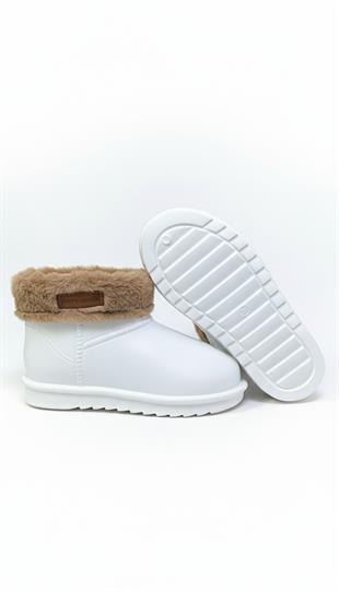 Pierre Cardin Kadın Kürklü Beyaz Günlük Yağmur Bot 55314