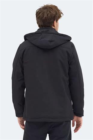 Slazenger GLEAM Erkek Kapüşonlu Siyah Mont & Kaban