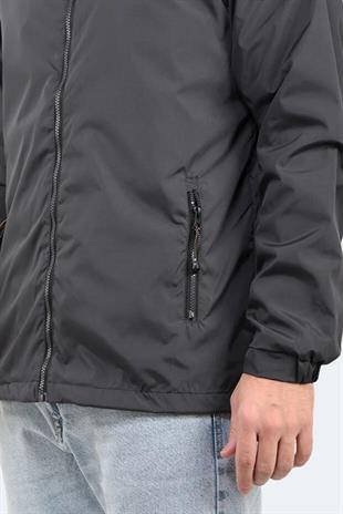 Slazenger OFANS Yağmurluk Rüzgarlık Erkek Mont Koyu Gri