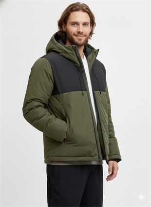 Jack & Jones JCOUNION LIGHT PADDED BLOCKING JACKET SN Erkek Mont Haki 12285586