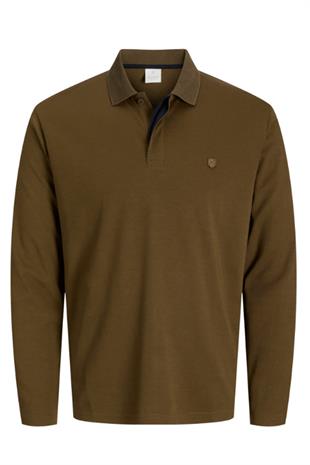 Jack & Jones JPRCCRODNEY LS Polo Yaka Haki Erkek Sweat Shirt 12259645