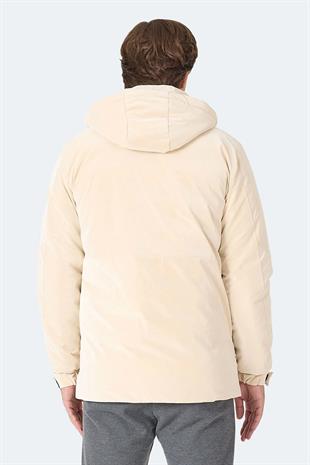 Slazenger GRIM Erkek Çıkarılabilir Kapüşonlu Bej Mont & Kaban