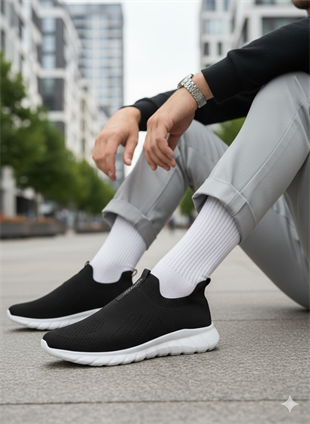 Jack & Jones JFWJESMOND Erkek Siyah Beyaz Sneaker Aqua Spor Ayakkabı 12289351