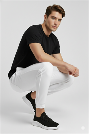 FeelUp FL-01-02 Siyah-Beyaz Unisex Sneaker Spor Ayakkabı