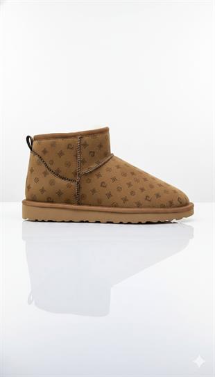 Pierre Cardin Baskılı Kadın İçi Peluş Süet Taba Günlük Bot 55391