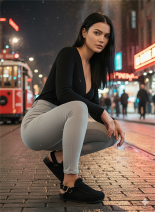 Manijero Alba Kürklü Premium MNR.016 Kadın Siyah Günlük Hakiki Deri Sandalet Terlik