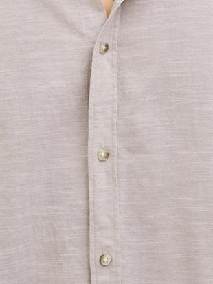 Jack & Jones JJESUMMER Band Erkek Keten Gömlek Bej 12269319