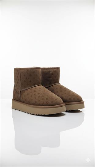 Pierre Cardin Baskılı Kadın Uzun İçi Peluş Süet Vizon Yüksek Taban Günlük Bot 55393