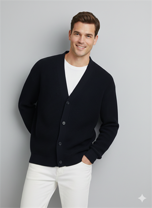 Jack & Jones JJCONNOR Knit Cardigan Koyu Lacivert Renk Hırka 12278960
