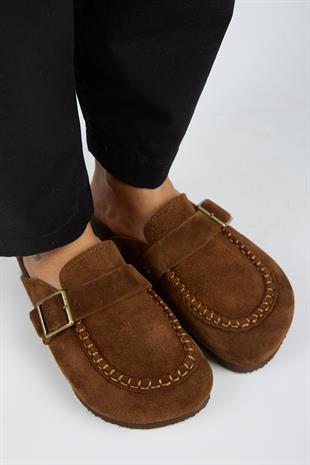 Manijero ARYA Premium MNR.017.02 Kadın Taba Günlük Hakiki Deri Terlik