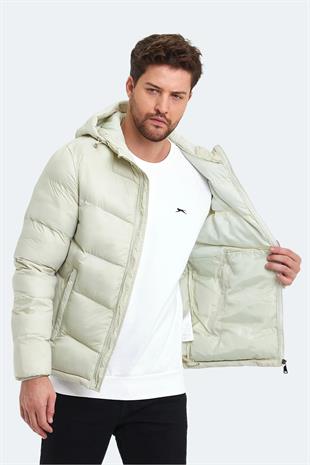Slazenger World In Erkek Puffer Şişme Mont Kırık Beyaz
