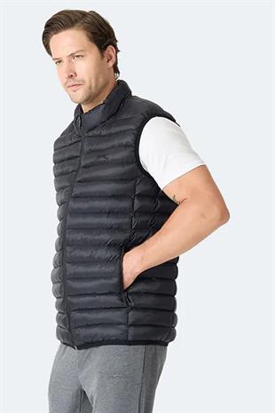 Slazenger HELIX Erkek Fermuar Cepli Siyah Yelek