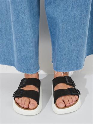 Birkenstock Arizona Chunky VL Siyah Çift Tokalı Kadın Terlik 1023717 v