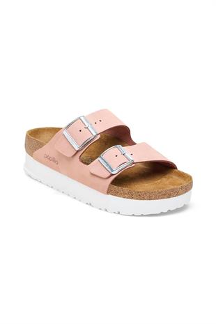 Birkenstock Arizona Platform Flex Nu Pembe Çift Tokalı Kadın Terlik 1026894-v