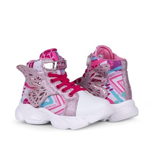 BUCKHEAD 4376 Wings High Uzun Pembe Kız Çocuk Günlük Spor Ayakkabı