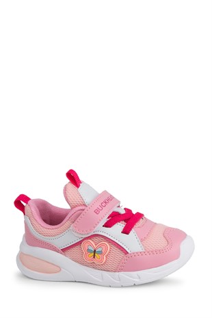 BUCKHEAD Denter Cırtlı Beyaz-Pembe Kız Çocuk Günlük Spor Ayakkabı Buck3082-BH023