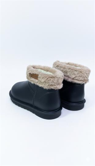 Pierre Cardin Kadın Kürklü Siyah Günlük Yağmur Bot 55314