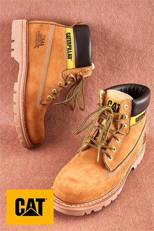 Caterpillar CAT Honey Nubuk Deri Sarı Unisex Bot Postal Ayakkabı
