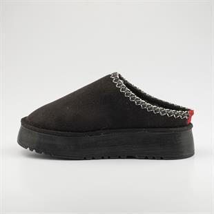 Roy Jones Kadın İçi Kürklü Siyah Yüksek Taban Günlük Terlik 9000-103