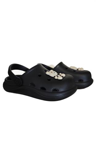 Cross Anatomik Ayıcık Figür Siyah Eva Plaj Deniz Günlük Çocuk Terlik 303