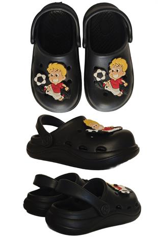 Cross Anatomik Futbolcu Figür Siyah Eva Plaj Deniz Günlük Çocuk Terlik 303