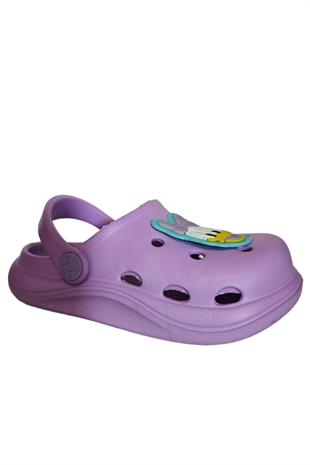 Cross Anatomik Ördek Figür Lila Eva Plaj Deniz Günlük Çocuk Terlik 303