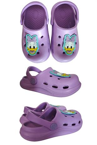 Cross Anatomik Ördek Figür Lila Eva Plaj Deniz Günlük Çocuk Terlik 303
