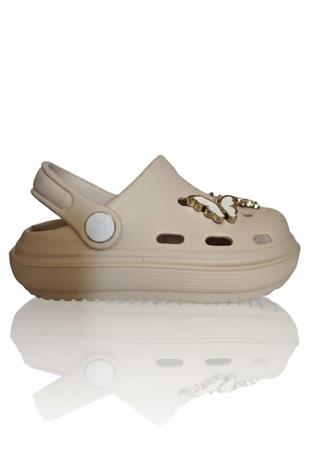 Cross Anatomik Taşlı Ekru Eva Plaj Deniz Günlük Çocuk Terlik 755