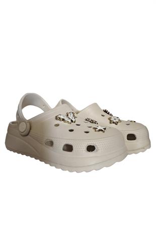 Cross Anatomik Taşlı Ekru Eva Plaj Deniz Günlük Çocuk Terlik 205