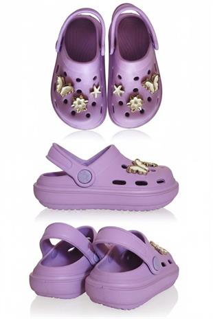 Cross Anatomik Taşlı Lila Eva Plaj Deniz Günlük Çocuk Terlik 755