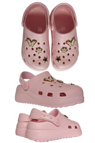 Cross Anatomik Taşlı Pembe Eva Plaj Deniz Günlük Çocuk Terlik 205